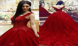 Nowa Sweet 16 Quinceanera Dress Ball Suknia koronkowa 3D Kwiki kwiatowe maskaradę Puffy Long Prom Even Formal Wear Vestidos1081233