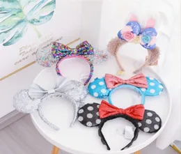 Whole Party Decoration Hair Accessories Mouse Ears Headband Sequins Bows Charactor For Women kids Festival Hairband Girls Part8879831