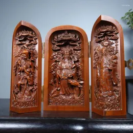 장식 인형 10cm 중국 체크 무늬 나무 3 장수 신의 축복 루 shou 생명 동상 자연