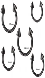 Cono argento nero a cavallo bar per piercing per piercing gioiello anello naso tetto a telaio 100 pcslot labbro labbro labred gioielli1621010