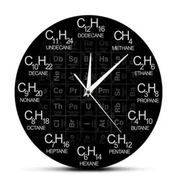 Periodisk tabell över element kemi väggklocka kemiska formler som tidsnummer väggklocka kemisk vetenskap väggkonstdekor T20019740068