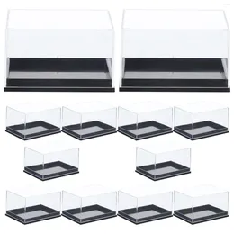 Gift Wrap 12 Pcs Mineral Storage Case Plastic Display Box Mini Specimen Protection Holder Container