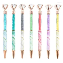 Diamond Ballpoint Pen Metal Black 1.0mm Tip Write Smoothly Refillable For Student Teacher