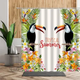 Duschvorhänge Sommer Poster Badezimmer Vorhang Toucan Vögel