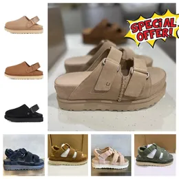 NEW Designer UG Sandals Men and Women The Same Casual Thick-soled Open-toe Velcro Clasp Venus Slippers Soft Slides Size 35-44