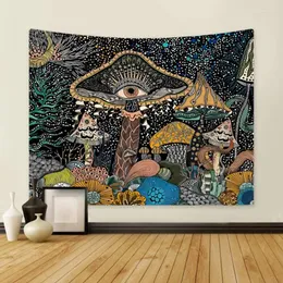 Arazzi Fungo Eye Arazzo Vita Sea Muro decorativo Pavone boho tessuto sospeso Abstract Ocean Background Decorazioni della stanza