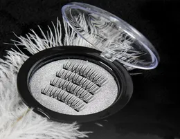 Triple Magnet Eyelashes 3D magnetic false eyelashes Natural handmade 3 Magnetic False Eyelashes Eye lashes Beauty Makeup Accessor6430880