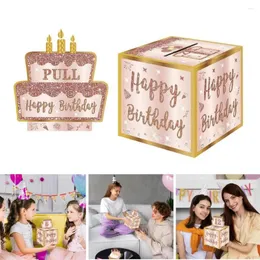 Party Favor DIY Caixa de presente Caixa de presente Rose Golden Birthday Dinheiro