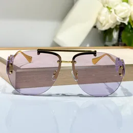 Gold/Light Violet Pilot Sunglasses 2250 Women Designer Sunglasses Men Glasses Summer Shades Sunnies Lunettes de Soleil UV400 Eyewear