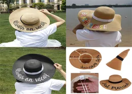 11 litera litera haftowa wielka brzegi damskie letnie słomki kapelusz młodzieżowe czapki dla kobiet cień słoneczne kapelusz plażowy DC2956365316