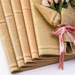 Wrap regalo 10 fogli per pacchetto Spaper inglese vintage Kraft Paper marrone Wrapping per l'imballaggio