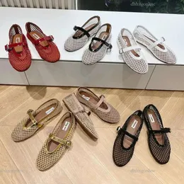Designer Mary Jane Shoes 2024 New ballet shoes Ladies casual flats Designer sandals Cutout design alai shoes round head rhinestone boat shoes leather riveted shoes