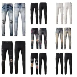 Millennial dżinsy designer męski śluzowy kolor Kolor Długa hipiska naklejka haft szczupły dżinsowe spodnie uliczne hurtowe spodenki 28-404