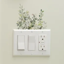 창 스티커 4pcs 식물 녹색 화장실 패션 잎 꽃 뚜껑 욕실 벽 스티커 사무실