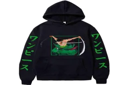 Anime One Piece Hoodie Stampato Roronoa Zoro Pullover Felpe con cappuccio a manica lunga Streetwear Streetwear Tops Y11209518159