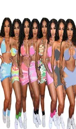 Artı S2XL Kadın Bikini Üç Parça Set Seksi Mayo Yular Yastıklı Brabikini Bottomini Etek Yaz Kıyafetleri Moda Lett99908