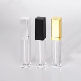 Garrafas de armazenamento vazias 7ml Gold Silver Black Lip Gloss Tube com luz LED de espelho 24pcs