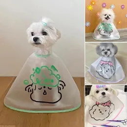 Dog Apparel Pet Pet Corte de cabelo ajustável para gatos cães cães desenho animado cães capa transparente suprimentos fáceis de usar