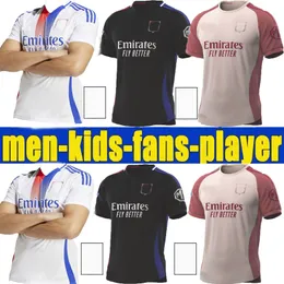 24 25 Maillot de Foot Jerseys Lyonnais Caquerret Tolisso Jeffinho Ol Aouar Tagliaficos Player Football Shirts 2024 2025 TRAORE Sarr Man Lyon Kids Kits