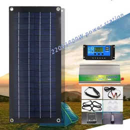 1000W Güneş Güç Sistemi Esnek Panel 12V Pil Şarj Cihazı Çift USB Cep Telefonu Araç Yat RV 240430 için 10A60A Denetleyici