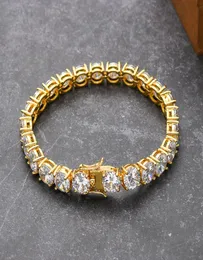 Gold de alta qualidade Batilhas de 8mm 78 polegadas Big Cz Bracelets Chains para homens Mulheres Hiphop Jewelry Gift5244828