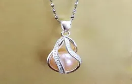 925 Silver ed Teardrop Shape Pearl Bead Locket Cage Sterling Silver Helix Pendant Mounting for DIY Bracelet Necklace Earring6170609