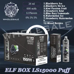 Original Elf Box LS15000 Puff 0% 2% 5% wiederaufladbare 12 Geschmack