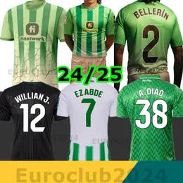 24 25 Real Betis Betis Isco Soccer Maglie 2024 2005 Joaquin Ayoze Fekir Isco Canales Marc Roca Willian J. Camarasa ez Abde Victor Ruiz Men Kit Kit Football Shirts Uniform