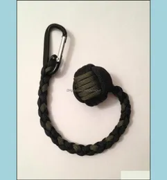Kluczowe pierścienie biżuteria Monkey Pięść klęcznik 1 Quot Steel Ball Self Obrona 550 Paracord ręcznie wykonany w Chinach Drop dostawa 2021 PV6B3117025