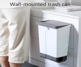 キッチンゴミ缶プラスチック製の壁に取り付けられたゴミ箱廃棄物リサイクル堆肥堆肥ビンゴミ袋ホルダー廃棄物コンテナバスルームダストビンY205867827