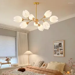 Kronleuchter nordisch modernes Wohnzimmer Holz Kronleuchter japanische Einfachheit Schlafzimmer Küche Goldene Zweig Blüte Bud Led Light Dekor