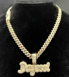 Custom Lady Name Letter Pass Diamond Tester Vvs Iced Out 10k 14k Karat Real Gold Lady Pendant Woman Fine Jewellery