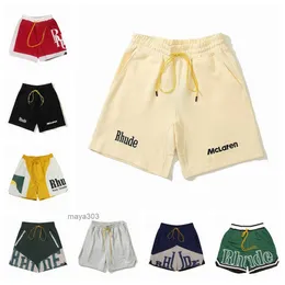 Rhude Shorts Designers Mens Basquete Painel de Basquete Tribunal de natação Troncos de natação Sweat Senna Flight Yachting Bottoms Short Fashion Blue Green Black 8zy6