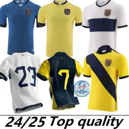 Ecuador 2024 Copa Soccer Jersey Home Ywlow Away Biue Pervis ESTUTUINAN 2024 Gonzalo Plata Michael Estrada Shirce da calcio Thailandia di qualità Maillots de Foot