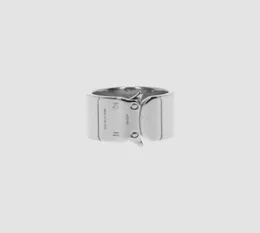 1017 AlyX Studio Logo Ny Buckle Ring Functional Wind Lettering Silver Ring Hip Hop Fashion Men039s och Women039S Rings4878948