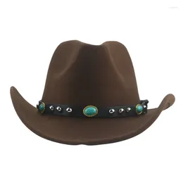 Berets Hüte für Frauen Fedoras Cowboy Hut Western Cowgirl Casual Belt Band Mann männlicher Fedora Sombrero Vaquero Hombre