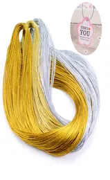 1mm Non Stretch Gold Silver Jewelry Making Gift Wrap Ribbon Metallic Tinsel Cord Rope Party Decoration 100M per Roll9170248