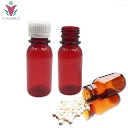 Storage Bottles 40sets 60ml 2oz Empty Amber Container PET Liquid Bottle With Tamper Proof Caps For