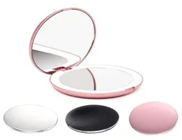 LED Light Mini Makeup Mirror Compact Pocket Face Lip Cosmetic Mirror Travel Portable Lighting Mirror 1x5x Förstoring Foldbar Y206573268