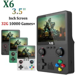 X6 Retro Game Console Portable 3.5 Экранные портативные видеоигрные устройства Player 10000 Classic Games для взрослых детей 240509