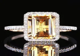 Você é único no mundo requintado anéis solitados 14k platina exagerada amarelo bling women shining ring jewel6196729