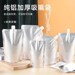 Storage Bags Pure Aluminum Foil Suction Nozzle Bag Large Liquid Packaging Self Standing Soup Of Soybean Milk Beverage