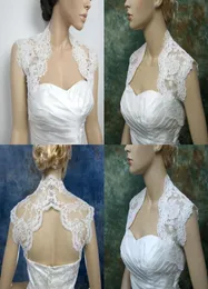2015 절묘한 레이스 웨딩 신부 Bolero Jackets High Neck Sleeveless Wrap White Chinese Bridal Jacket Wrap 20143523864
