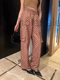 Women's Pants & Capris designer Full printed cargo pants straight pant type Big pockets are more handsome M6NQ