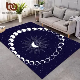 Carpets BeddingOutlet Moon Eclipse Changing Area Rug Galaxy Printed Large For Living Room 3D Landscape Decorative Non-slip Mat