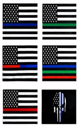 Bandeira da linha azul fina fina de fábrica direta 3x5fts 90cmx150cm Oficiais de aplicação da lei EUA American Police4825027