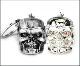 10pcslot Fashion Keyrings Schmuck Sier Anhänger Movie Terminator Skelett Maske Keychain SKL -Schlüsselring für Männer Autokette Drop Delive3782319
