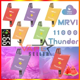 Original Puff 25K MRVI Thunder 11000 11K Puffs Disposable Vape E Cigarette With Digital Screen Display Rechargeable 600mAh Battery 19ml Pod Vaper VS RAZ Geek Bar