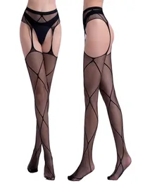 Women Sexy Lingerie Stripe Elastic Stockings Transparent Black Fishnet Stocking Thigh Sheer Tights Embroidery Pantyhose dropship1313557