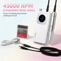 45000RPM Rechargeable Electric Nail Drill Machine Professional High Speed Polish Sander With LCD Screen Nails Accessories 240509